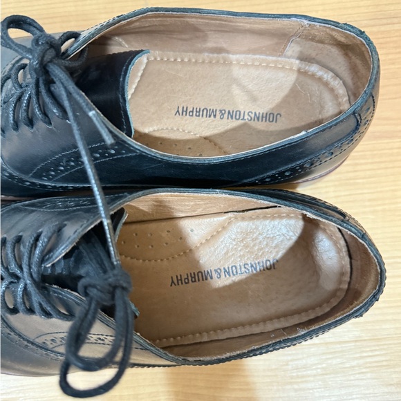 Johnston & Murphy Conard 2.0 Cap Toe Black Leather Oxford Shoes, 9.5 - Picture 6 of 6